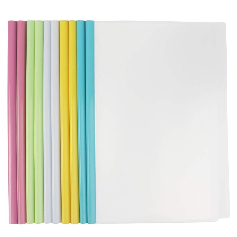 STAPENS Report Covers with Sliding Bar, Clear Paper Protector Sleeves, 12.2 x 8.5 Inch (10 PCs) - Image 1